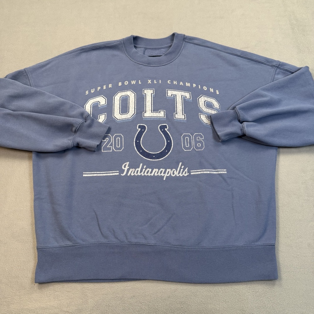 Indianapolis Colts Sweatshirt Womens Medium Blue SB XLI Abercrombie & Fitch